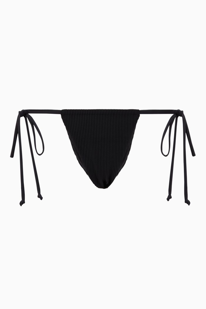 

Tia Ribbed Bikini Bottom, Black