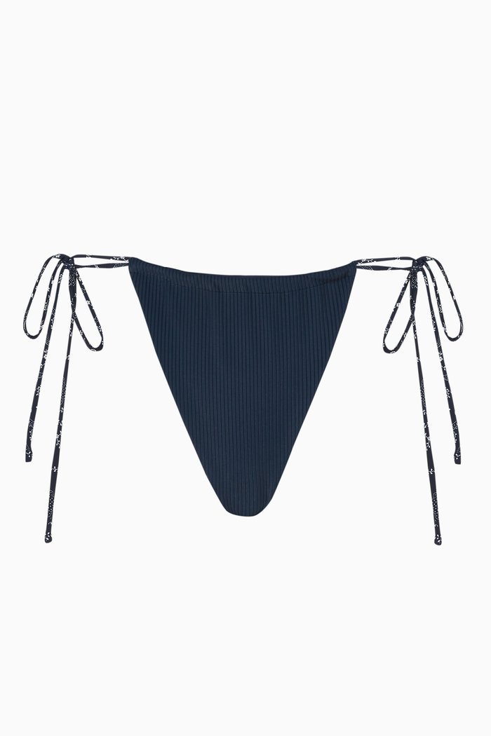 

Tia Ribbed Bikini Bottom, Blue