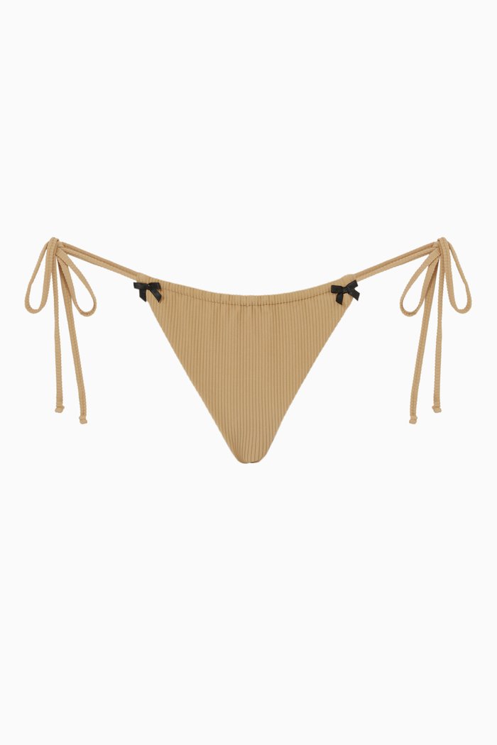 

Tia Ribbed Bikini Brief, Brown