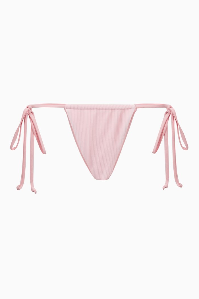 

Tia Ribbed Bikini Bottom, Pink