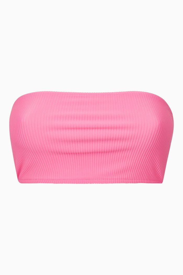 

Jenna Ribbed Bikini Top, Pink