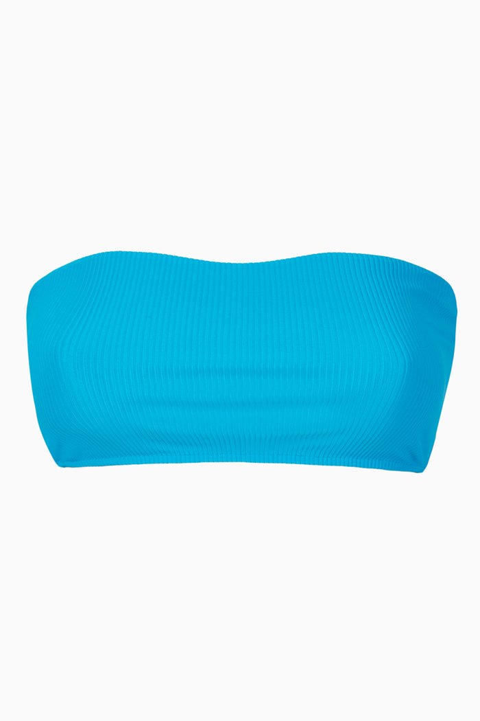 

Jenna Ribbed Bikini Top, Blue