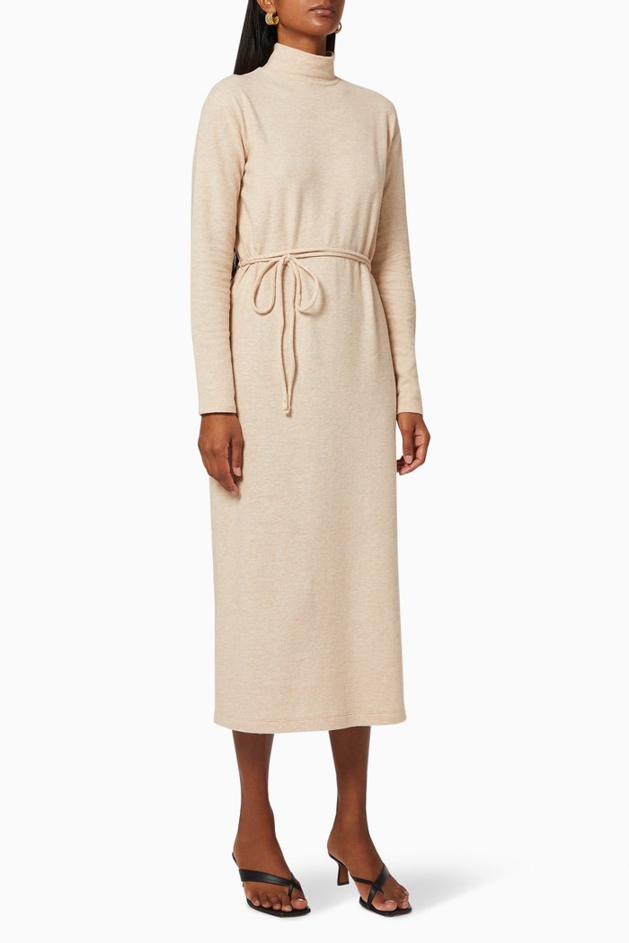 

Pullover Turtleneck Dress, Neutral