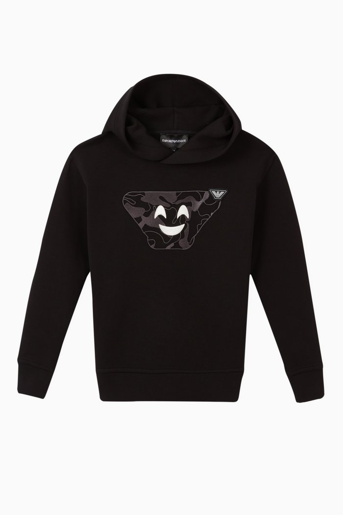 

EA Macro Emoji Hooded Jersey Sweatshirt, Black