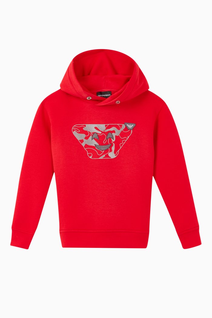 

EA Macro Emoji Hooded Jersey Sweatshirt, Red