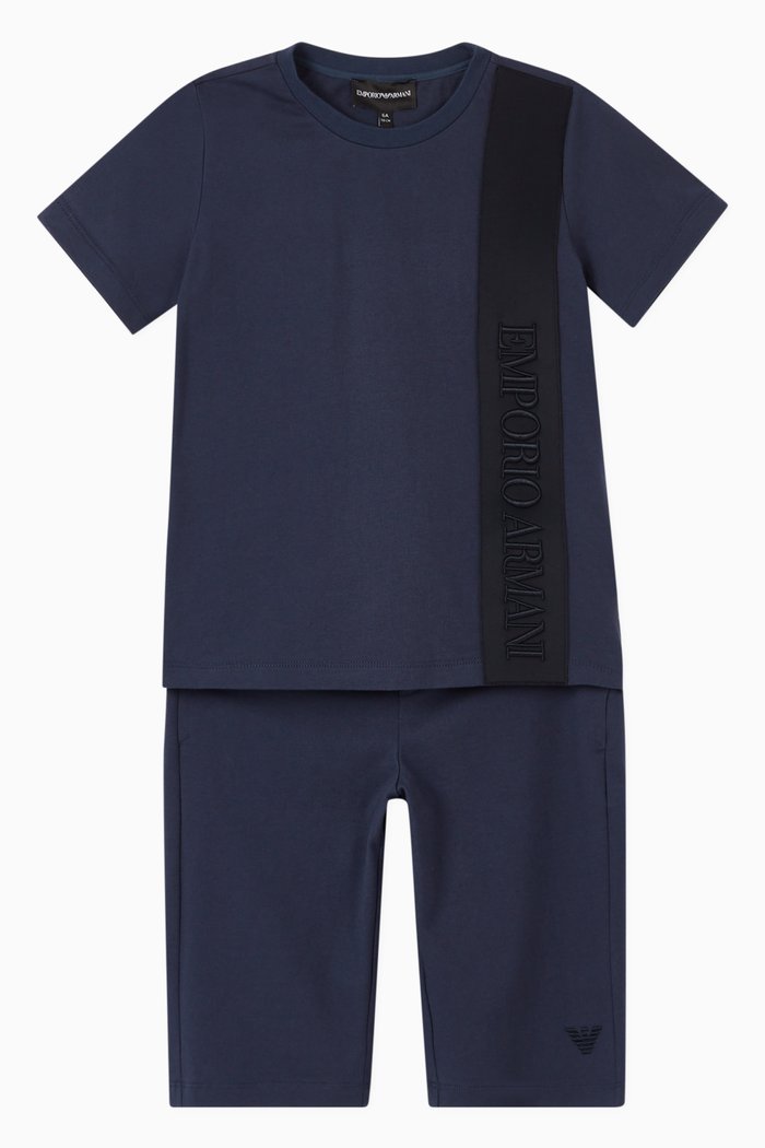 

EA Logo Band T-shirt & Shorts Set, Blue