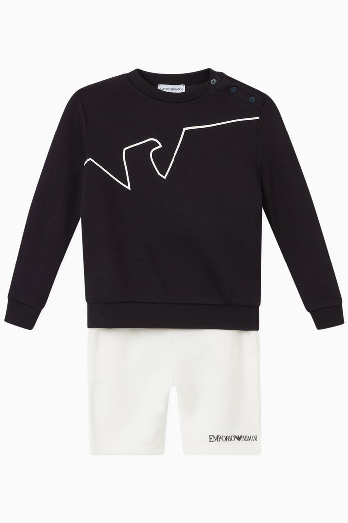 

EA Eagle Jersey Sweatshirt & Shorts Set, Blue