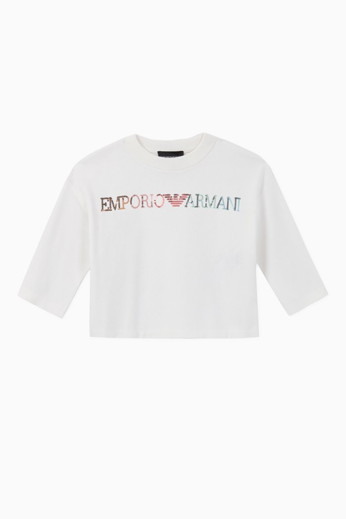 

EA Sequinned Cropped Sweater, White