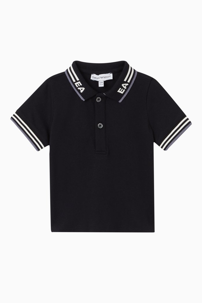 

EA Logo Collar Polo Shirt, Black