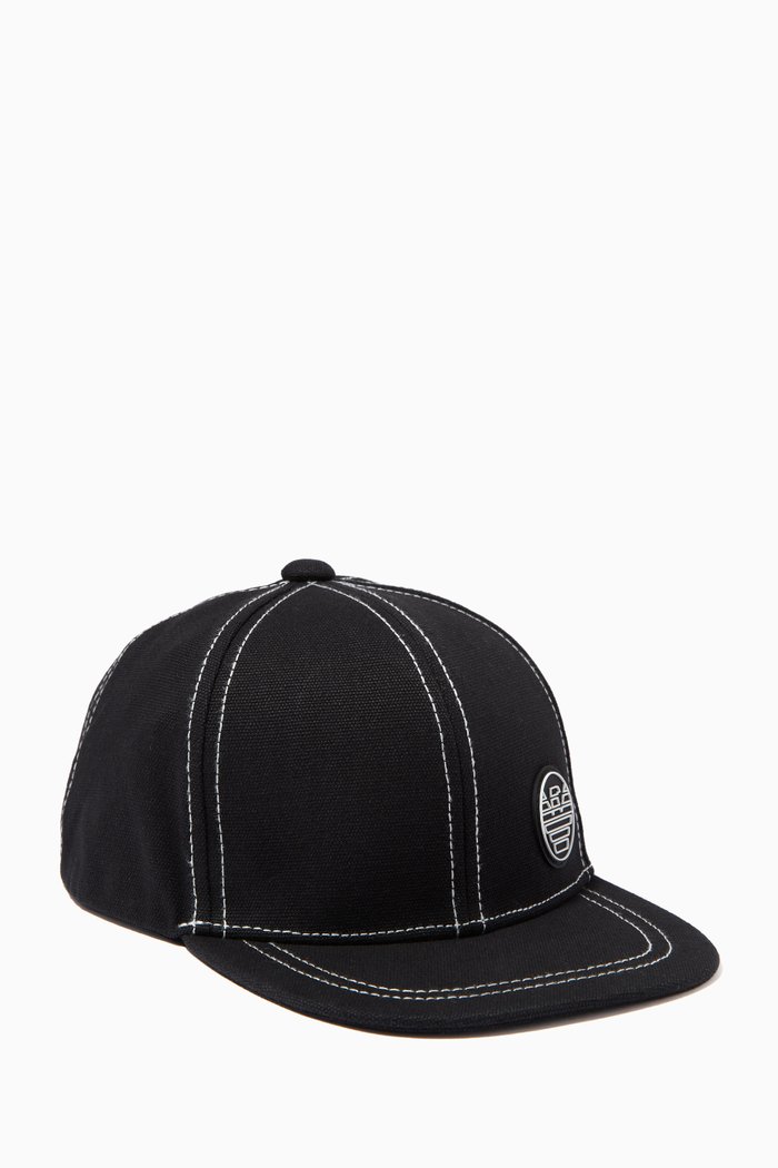 

EA Eagle Topstitch Baseball Cap in Cotton, Blue