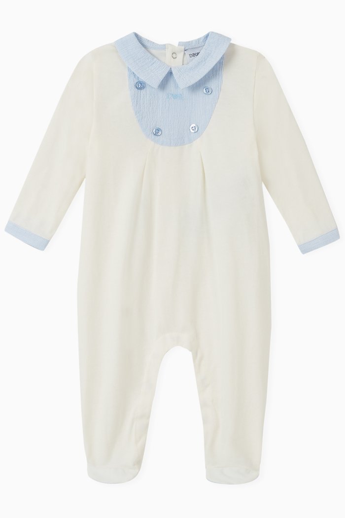 

Seersucker Cotton Romper, White