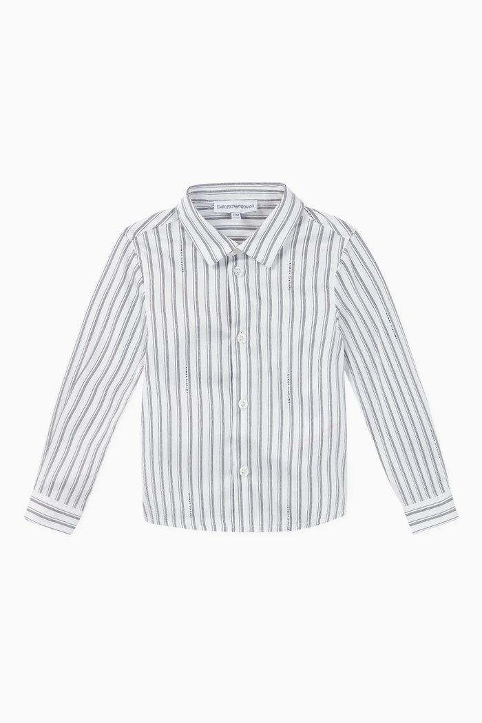 

EA Text Striped Stretch Cotton Shirt, White