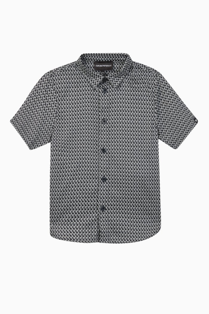 EA Crossword Cotton Shirt, Blue