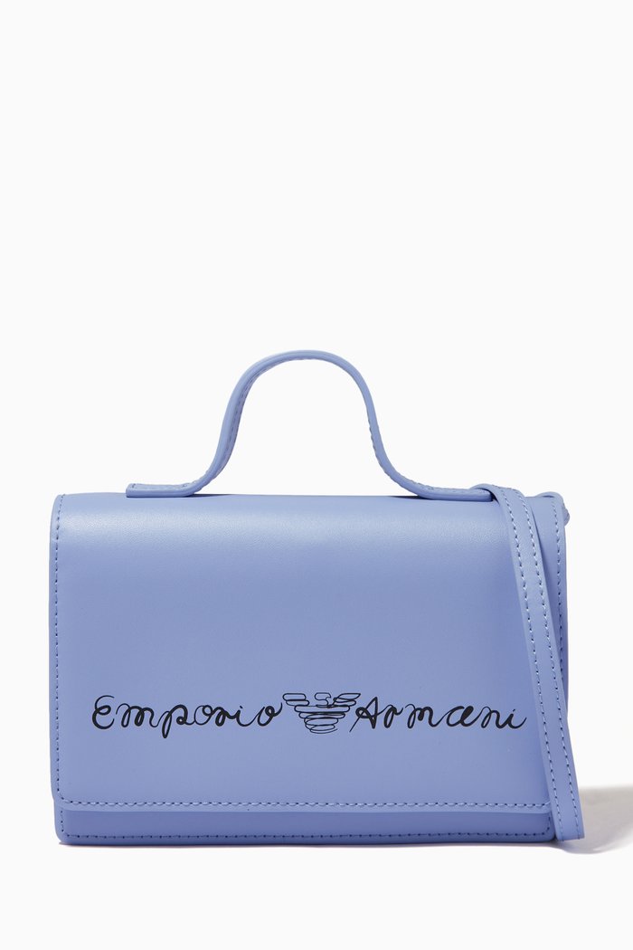 

EA Signature Crossbody Bag in Leather, Purple