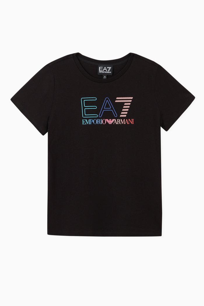 

EA7 Multicolour Logo Jersey T-shirt, Black