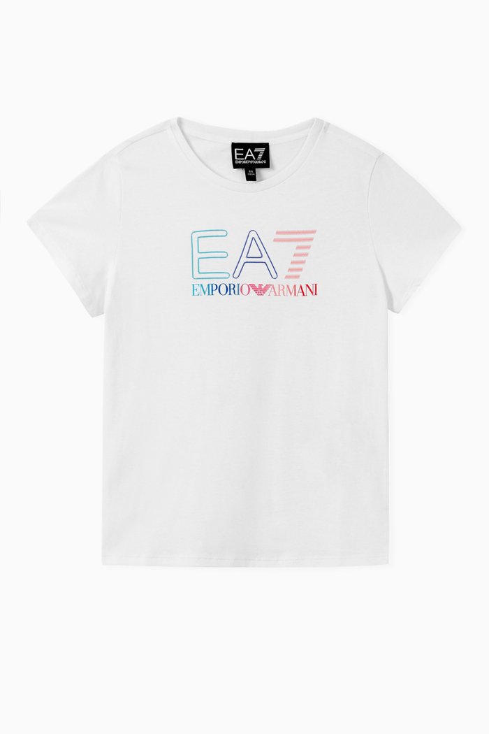 

EA7 Multicolour Logo Jersey T-shirt, White