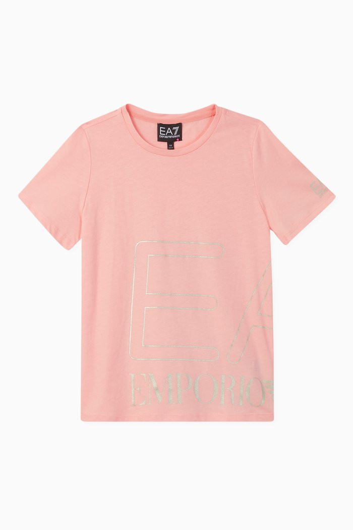 

EA7 Macro Logo Jersey T-shirt, Pink
