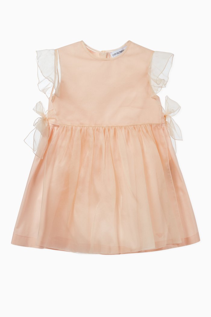 

Bow Detail Organza Overlay Dress, Pink