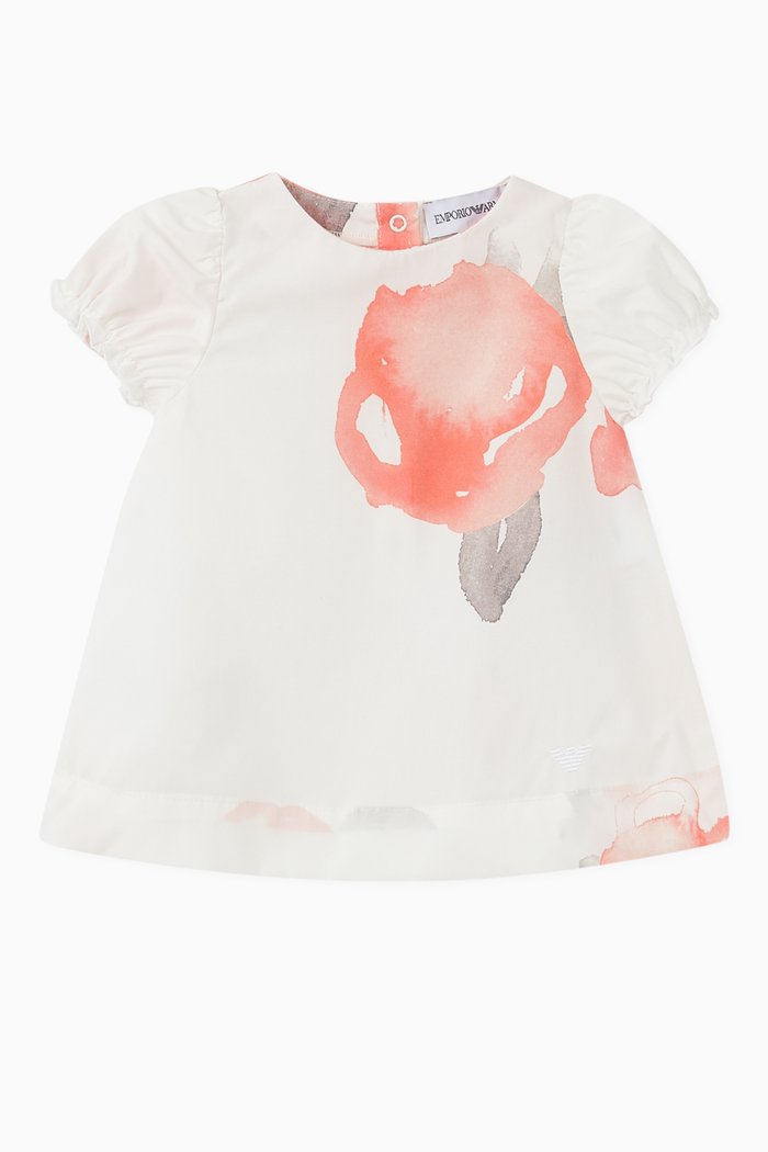 

EA Macro Rose Cotton Dress & Bloomers, White