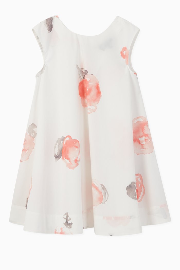 

Macro Rose A-Line Dress, White