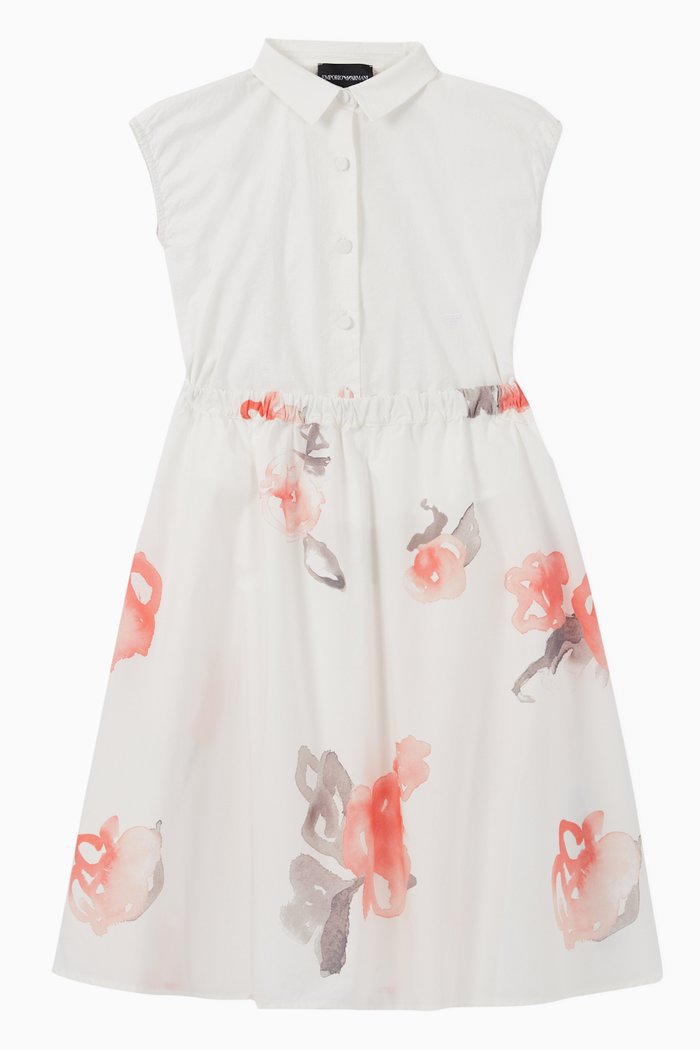 

Macro Rose Shirt Dress, White