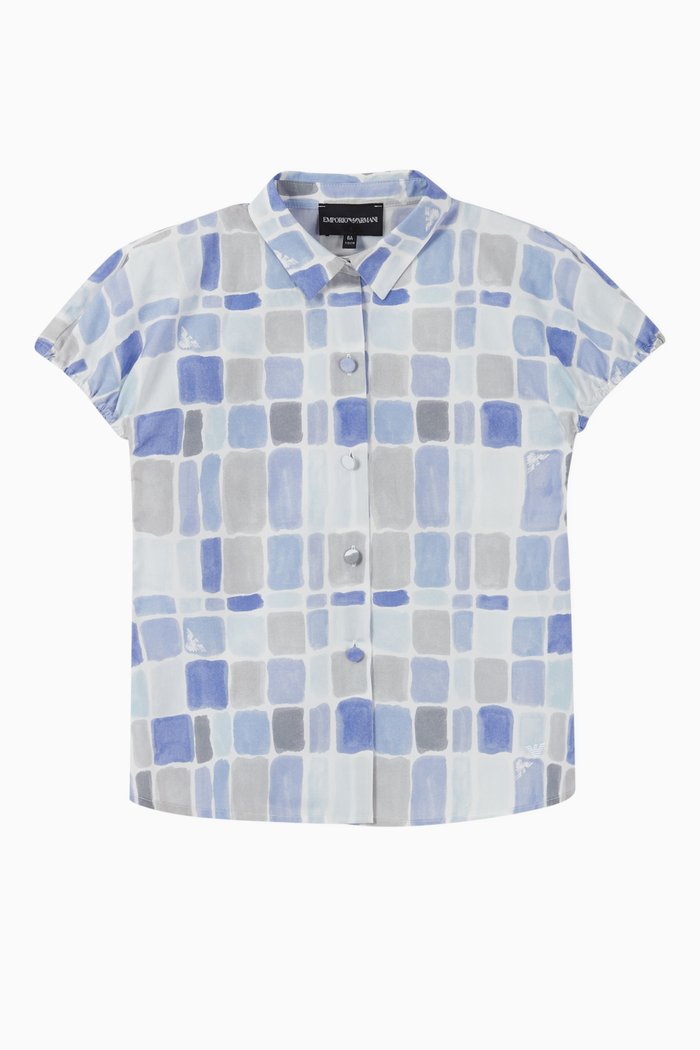 

Mosaic Print Cotton Shirt, Purple