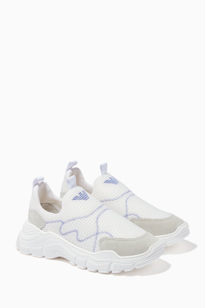 

Chunky Sneakers in Mesh & Suede, White