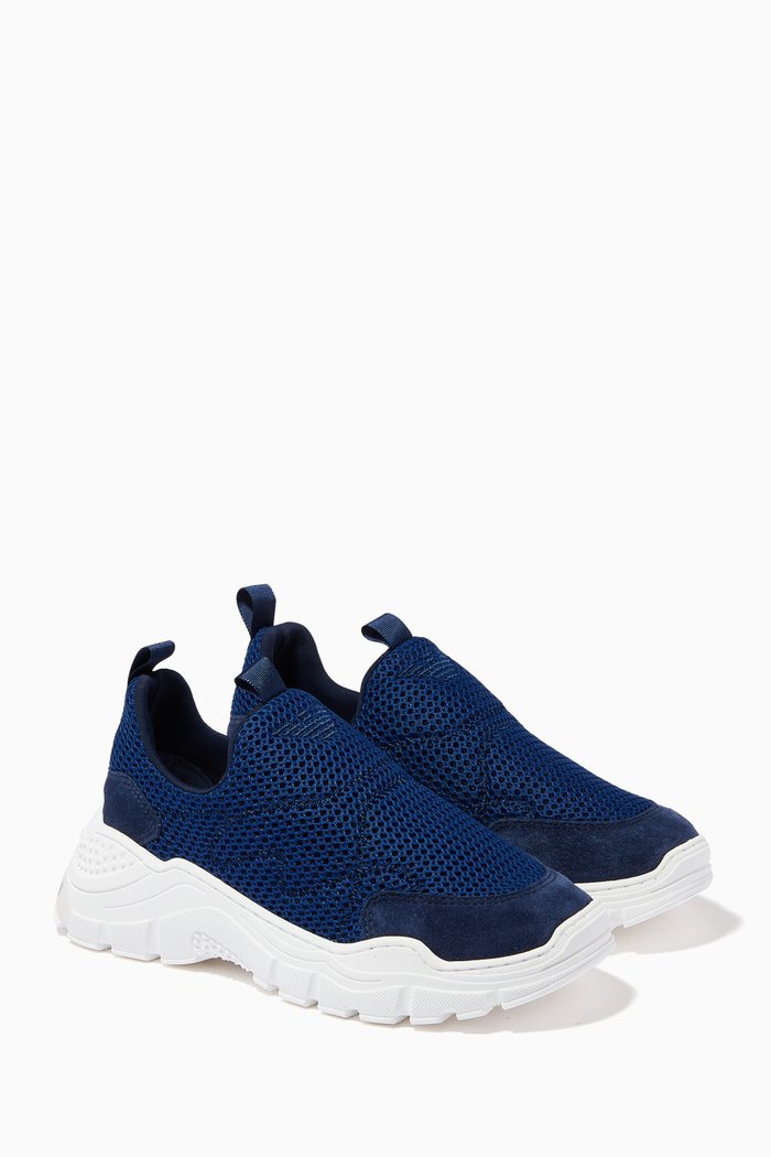 

Slip On Sneakers in Knit Mesh, Blue