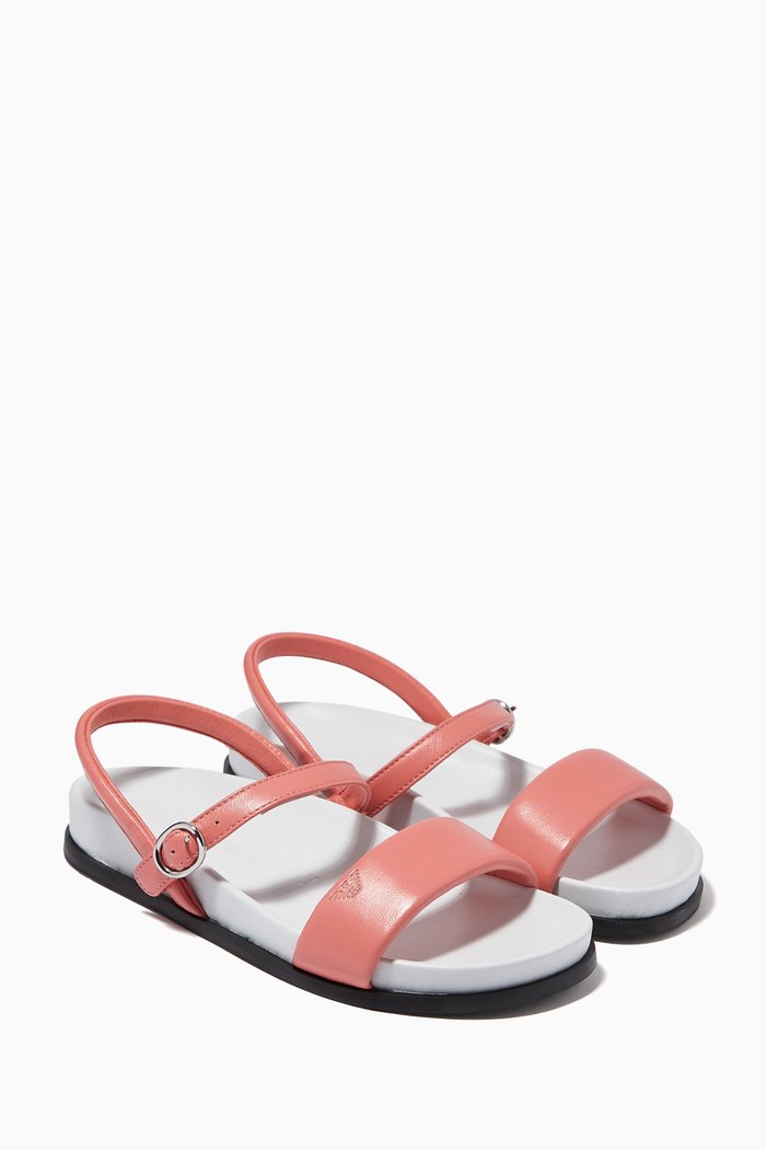 

Micro EA Eagle Sandals in Leather, Pink
