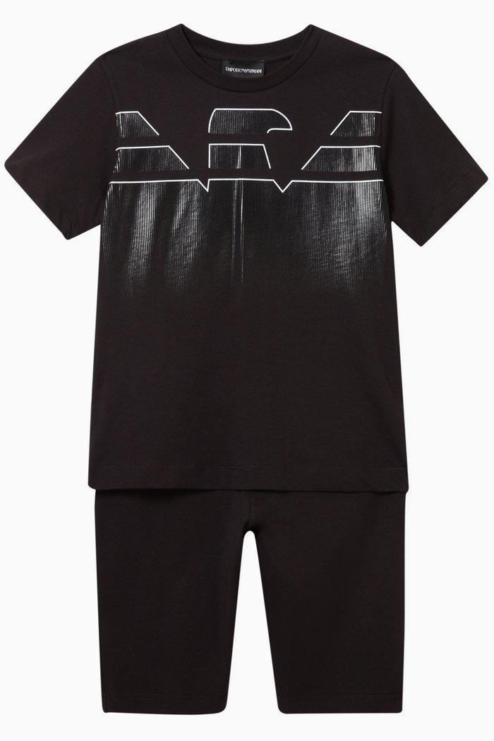 

EA Eagle Jersey T-shirt & Shorts Set, Black