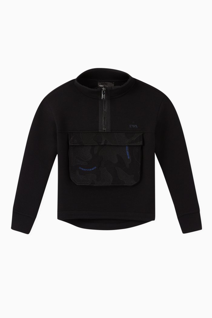 

Camo Jersey Sweatshirt, Black