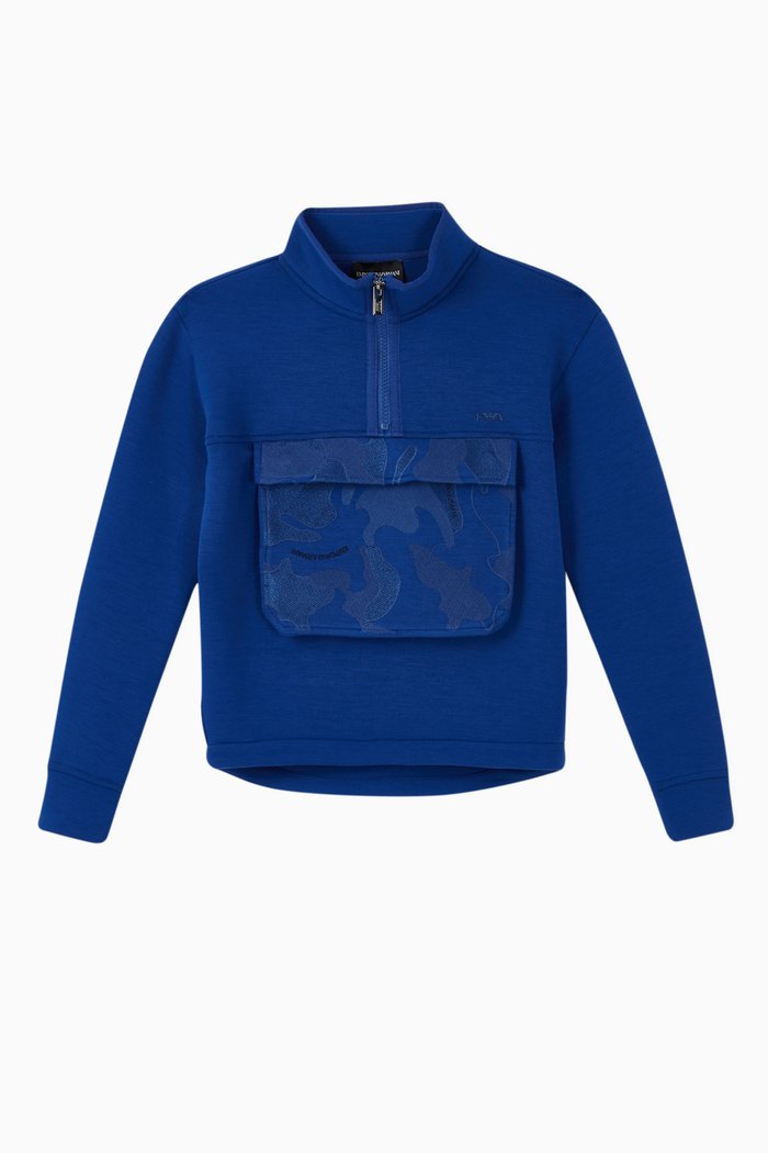 

Camo Jersey Sweatshirt, Blue