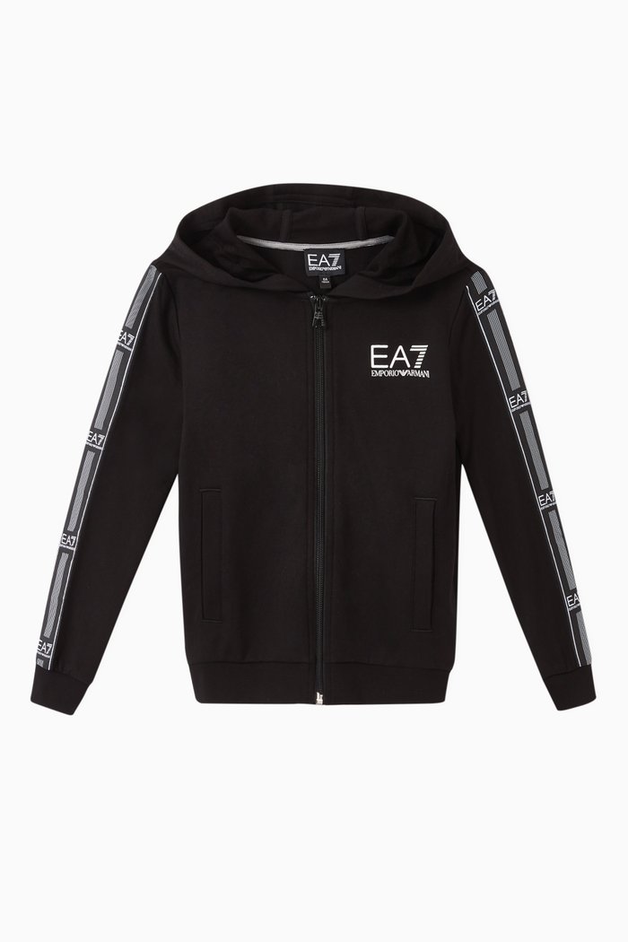 

EA7 Logo Tape Hooded Sweatshirt, Black