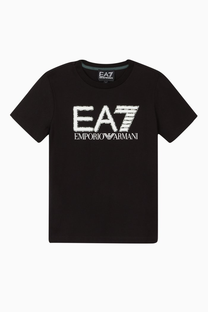 

EA7 Macro Logo Jersey Print, Black