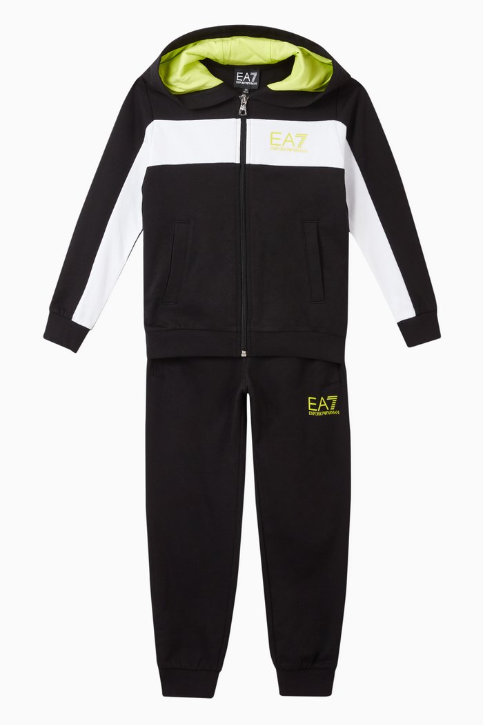

EA7 Colour Block Jersey Tracksuit, Black