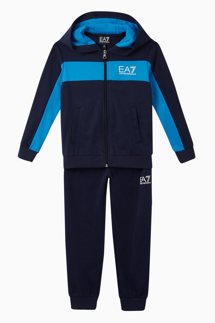 

EA7 Colour Block Jersey Tracksuit, Blue