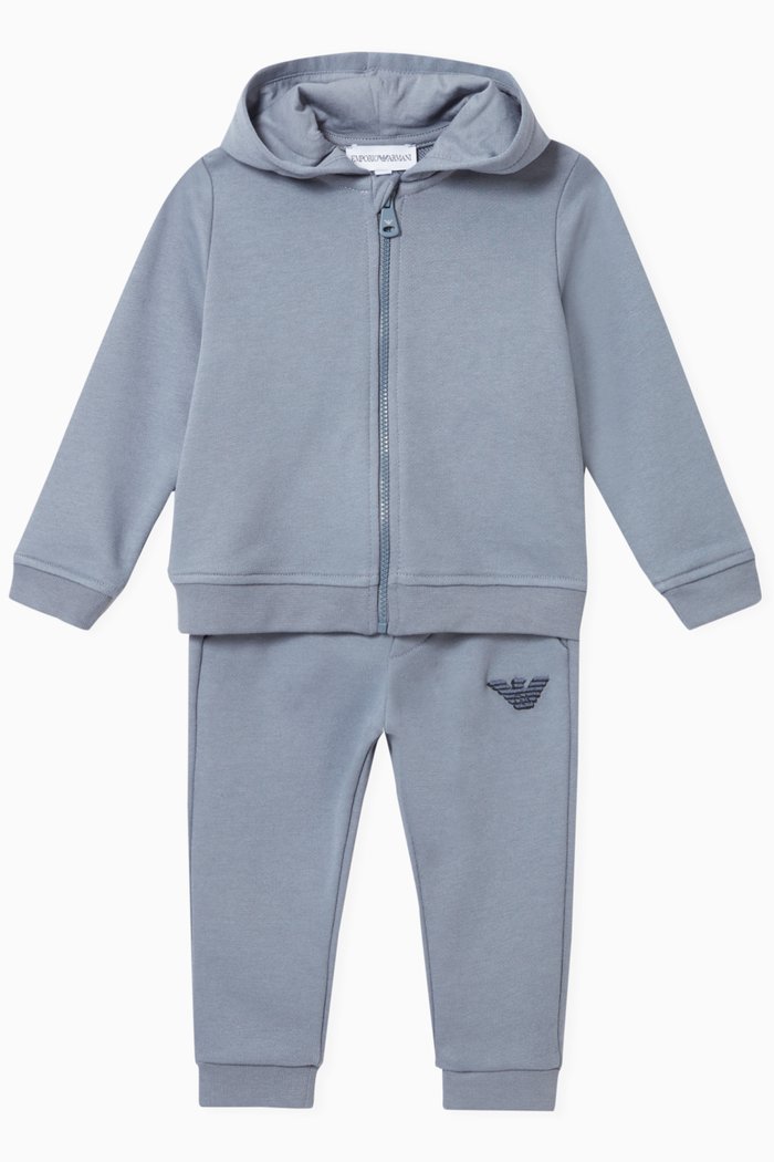 

EA Eagle Embroidered Jersey Tracksuit, Grey