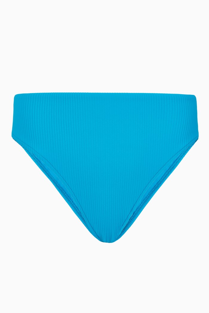

Jenna Ribbed Bikini Bottom, Blue