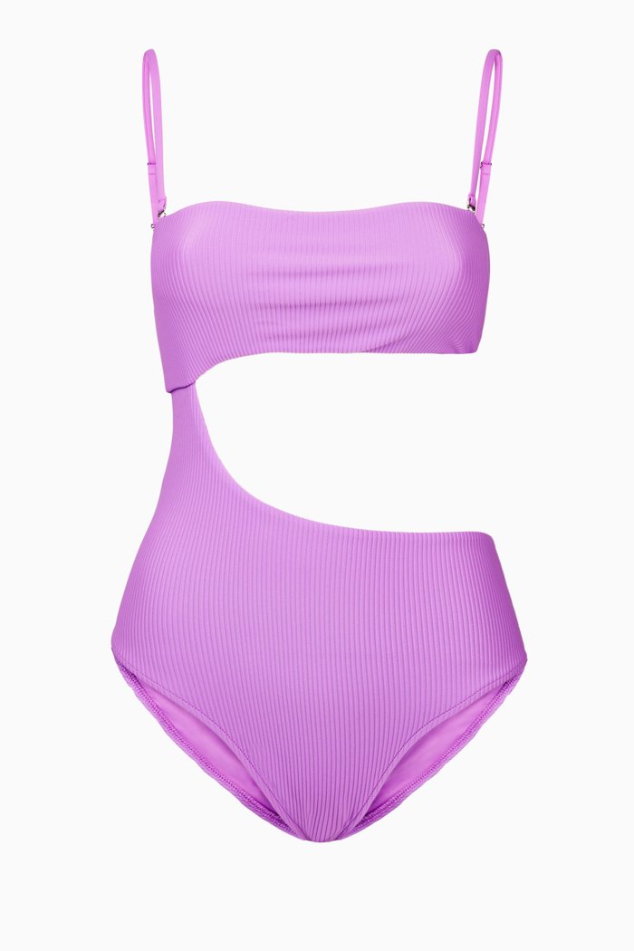 

Carter Cutout One-Piece Swimsuit, Purple