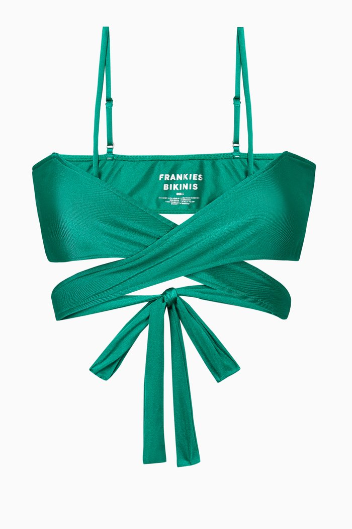 

Falcon Shine Wrap Bikini Top, Green