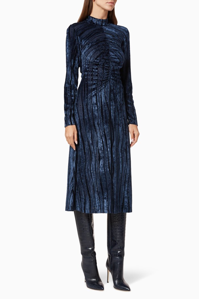 

Asher Velvet Devore Dress, Blue