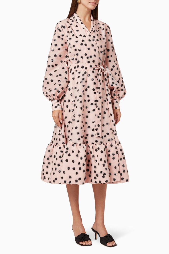 

Niki Floral Embellished Wrap Dress, Pink