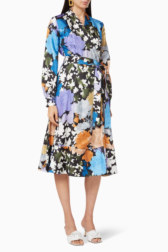 

Reflection Silk Wrap Dress, Multicolour