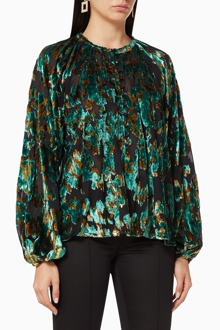 

Chris Velvet Jacquard Top, Multicolour