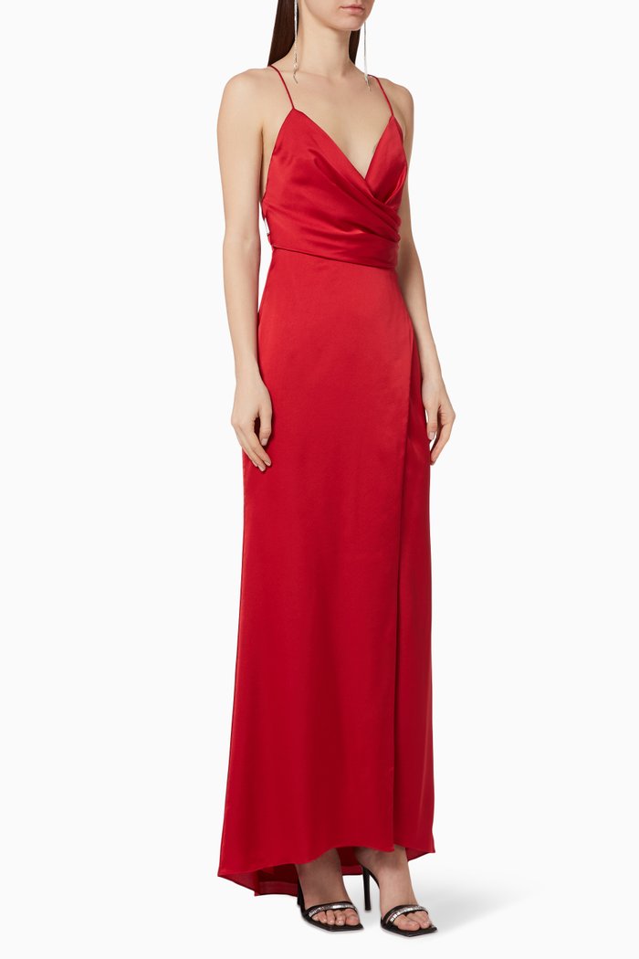 

The Draped Split Gown, Red