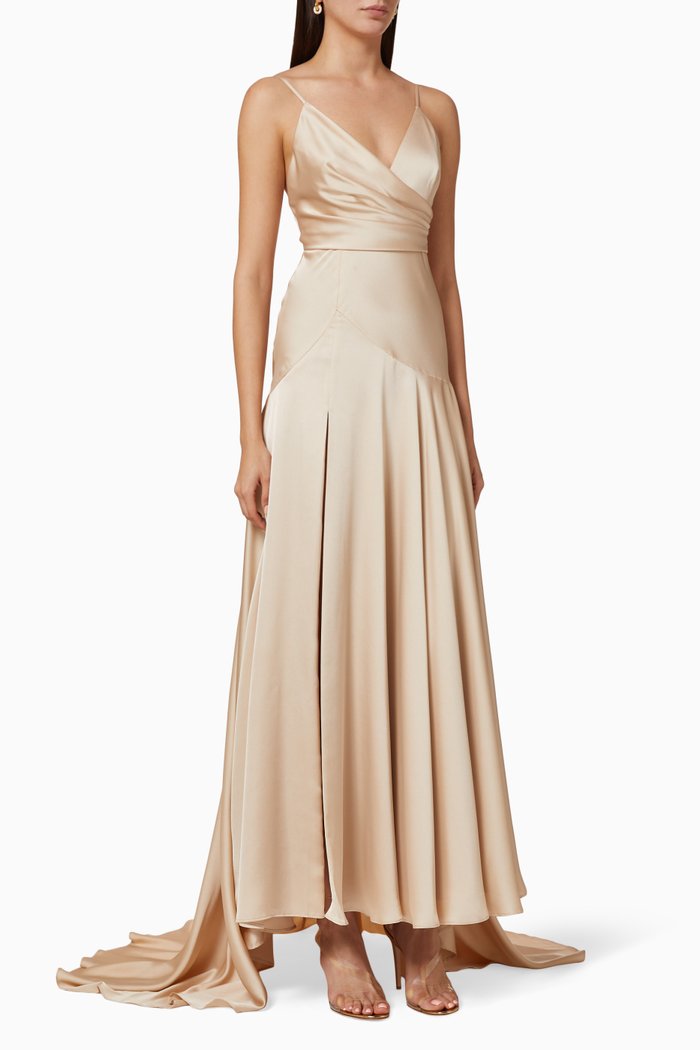 

Peony Draped Dress, Neutral