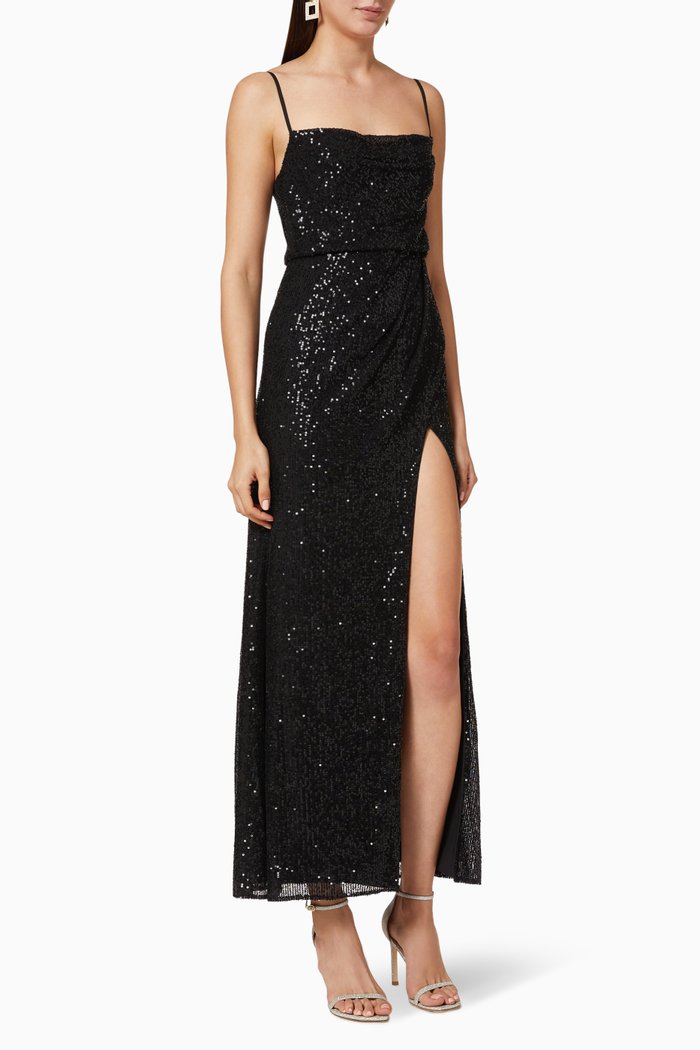 

The Dreida Sequinned Dress, Black