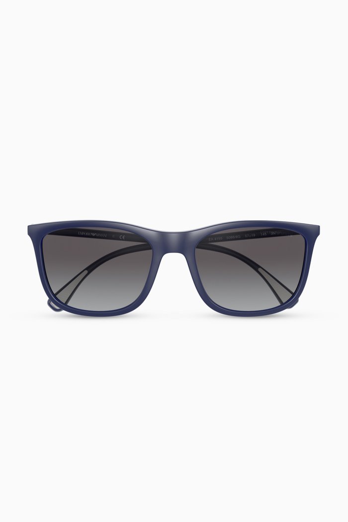 

Pillow Rectangular Sunglasses in Acetate, Blue