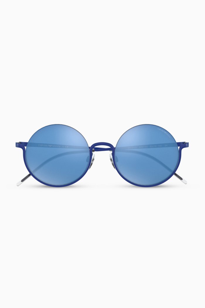 

Round Sunglasses in Metal, Blue