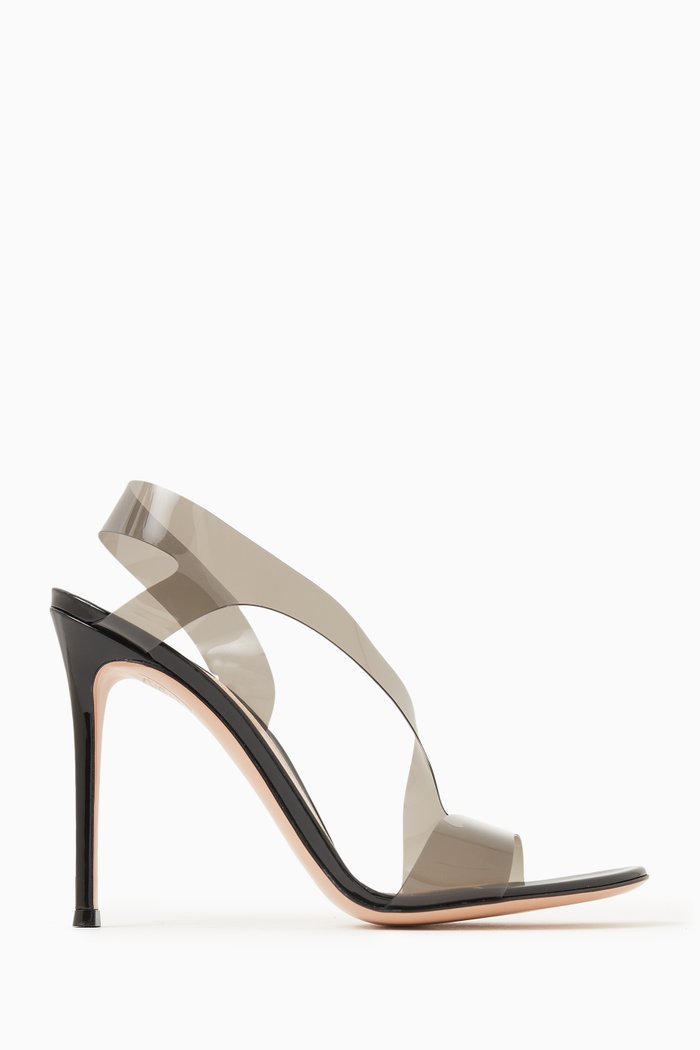 

Metropolis 100 Sandals in PVC and Vernice Leather, Black